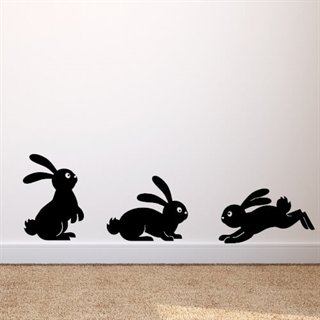 3 söta kaniner - Wallstickers