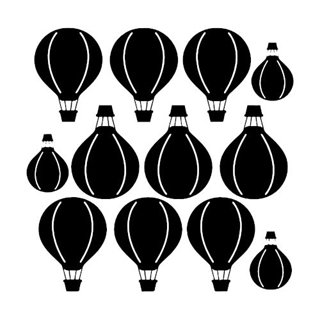 Wallstickers med 12 st luftballonger.