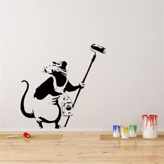 Den målande råttan - Banksys kända motiv.