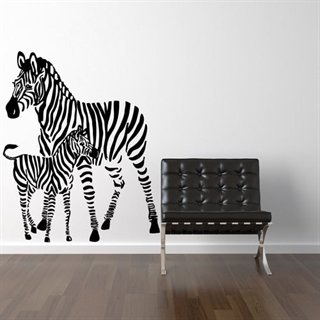 Zebra med föl - Wallstickers