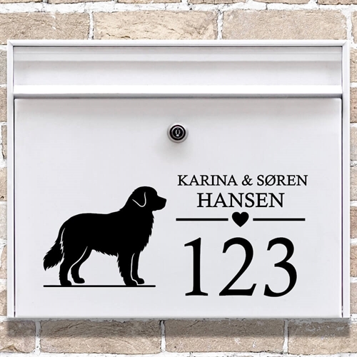 Brevlåda stickers med Berner Sennenhund-silhuett