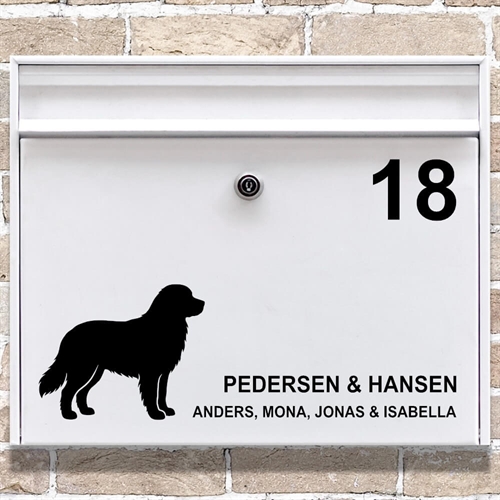 Brevlåda stickers Berner Sennenhund silhuett