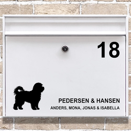 Brevlåda stickers Bichon Havanais siluett
