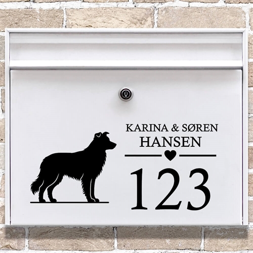 Brevlåda stickers med Border Collie-silhuett