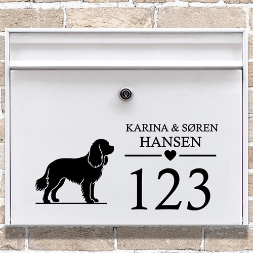 Brevlåda stickers med Cavalier King Charles Spaniel-silhuett