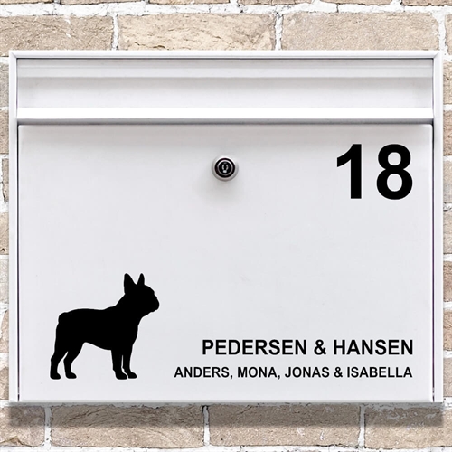 Brevlåda stickers Fransk bulldogg siluett