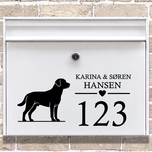 Brevlåda stickers med labradorsilhuett