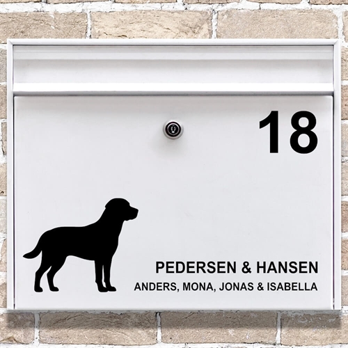 Brevlåda stickers Labrador siluett