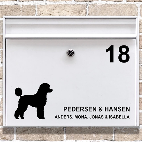 Brevlåda stickers Toypudel silhuett