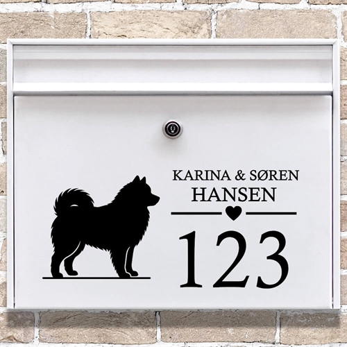 Brevlåda stickers med samojedhundsilhuett