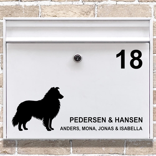 Brevlåda stickers Shetland Sheepdog silhuett