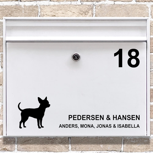 Brevlåda stickers Chihauhau siluett