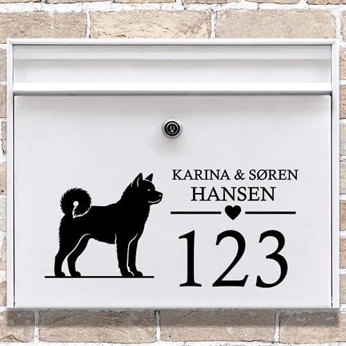 Brevlåda stickers med Akita-silhuett
