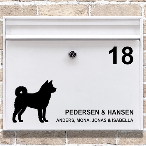 Brevlåda stickers Akita siluett