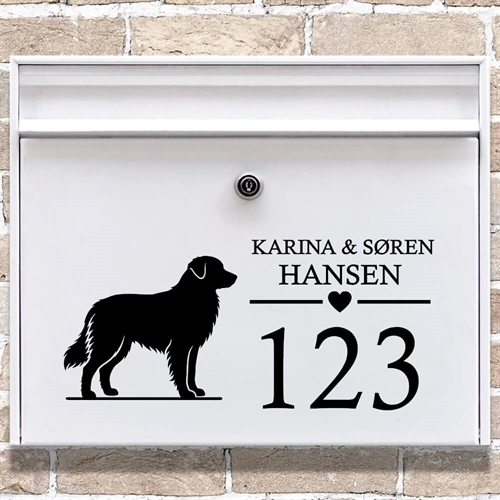 Brevlåda stickers med siluett av australisk herdehund