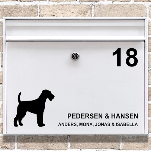 Brevlåda stickers Airedaleterrier silhuett