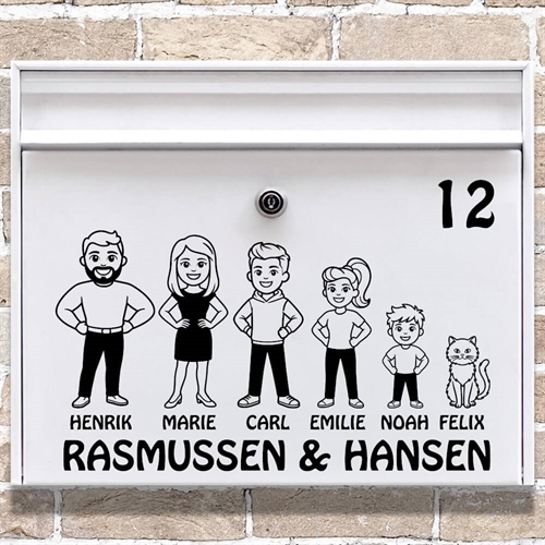 Brevlådesticker med en tuff familj 