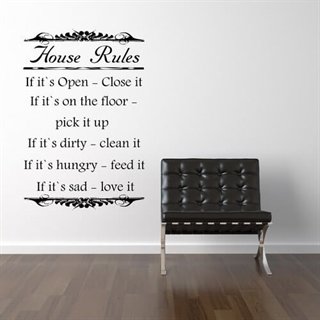 wallstickers med text house rules