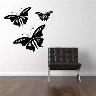 wallsticker med 3 stora fjärilar