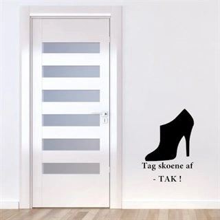 Av med skorna - TACK! - Wallstickers