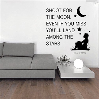 Wallstickers med Shoot for the moon citat