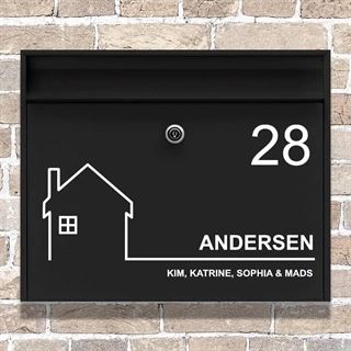 Namnstickers till brevlådan med hus  2