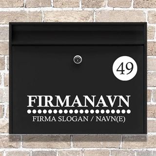 Namnstickers för brevlåda FÖRETAGSNAMNET 2