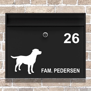 Brevlåda klistermärken med hund och husnummer