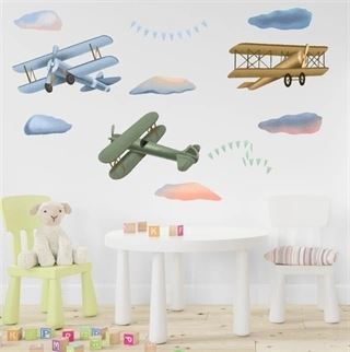 Retro flygplan wallstickerser 