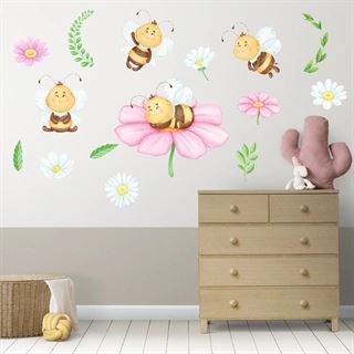 Wallstickers med blommiga bin