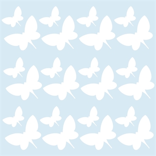 24 vita fjärilar wallstickers