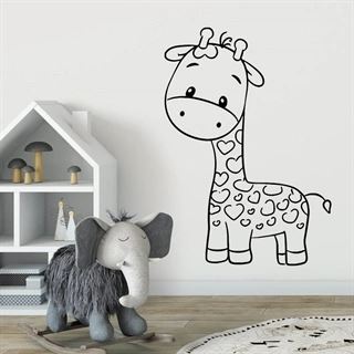 WALLSTICKER MED SÖT GIRAF 5