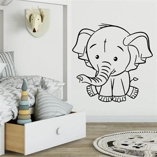 WALLSTICKER MED SÖT ELEFANT 6