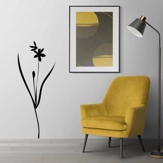 Silhouette blomma - wallstickers