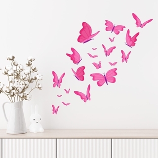 Väggklistermärken för fjärilar i rosa