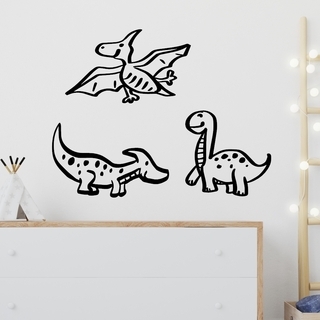 Handritad 3 dinosaurie - väggdekor