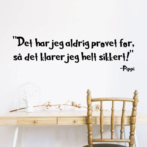 Väggklistermärke med Pippi-citat