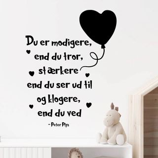 Väggdekal med Nalle Puh-citatet "Du är modigare än du tror"