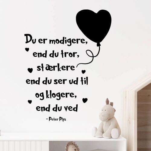 Väggdekal med Nalle Puh-citatet "Du är modigare än du tror"