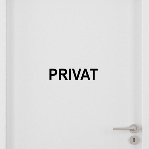 Privat självhäftande dörrskylt