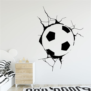 Fotboll med sprickor  - Wallstickers