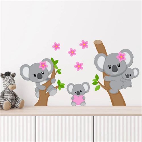 Tryckt Rosa koala  - Wallstickers