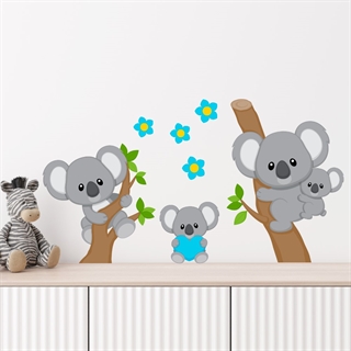 Tryckt Ljusblå koala  - Wallstickers