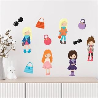 Tryckt Modetjejer 1 - Wallstickers