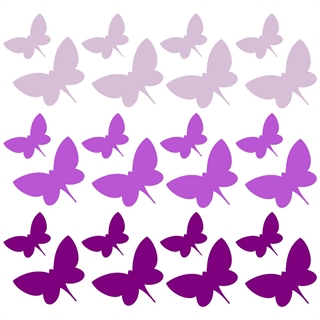 Fjärilar i lila nyanser 24 - Wallstickers