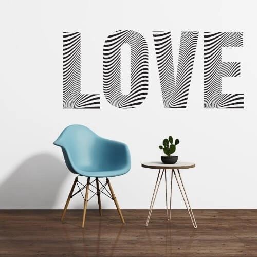 Love text skriven i zebramönster - Wallstickers av Sohu