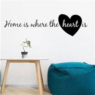 Home is where the heart is wallsticker med hjärta