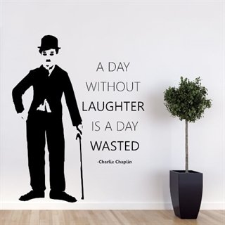 Wallstickers med text A Day Without Laughter