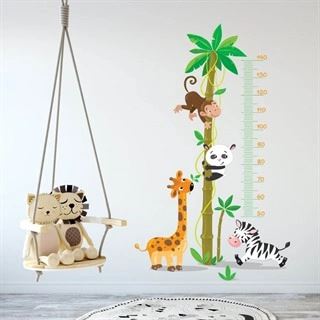 Tryckt Längdmätare med djur  - Wallstickers