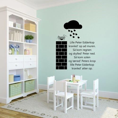 Wallstickers med barnvisan Imse Vimse Spindel